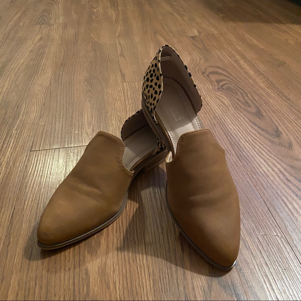 Brown & Leopard flats - Size 6